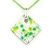 Murano Glass Pendant Jewelry - Square L Green Murano Glass Pendant Jewelry - Square L Green