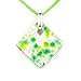 Murano Glass Pendant Jewelry - Square L Green