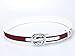 Uneedk Men's 38-mm GG Buckle Italy Leather Belt Green/Red/Green (95cm/37.3inch (28-30), White Silver) ¡­