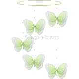 Green Multi Layered Spiral Butterfly Mobile Decorations - Butterflies Hanging... by Bugs-n-Blooms