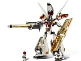 Lego Year 2007 Limited GOLD Edition Exo-Force Series Mecha Vehicle Figure Set # 7714 - GOLDEN GUARDIAN with Unique Gold Color Feature, Giant Golden Shield, Mega Cannon Arms with Missile Plus Ha-Ya-To with Gold Detail Minifigure and Special Web Code (Total Pieces: 267)