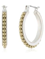 NINE WEST VINTAGE AMERICA "Calico Duo" Two-Tone Small Huggie Hoop Earrings
