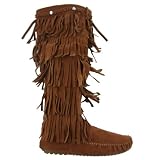 Ladies Fringe Faux Suede Tassel Womens Boots Sizes 3-8