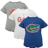 Nike Florida Gators Infant Royal Blue, White & Ash 3-Pack Creeper Set