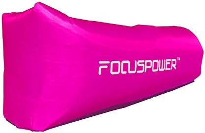 FOCUSPOWER Portable Outdoor Fast Inflatable Couch Lounger Sleeping Air Bed Hangout Bag Rectangle Design 440lb Bearing 82 inches for Camping Beach Hiking (Pink)