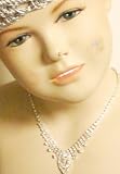 One Strand Silver Plated with Fine Crystals and Rhinestones Kutu Choker Necklace Earrings for...