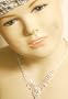 One Strand Silver Plated with Fine Crystals and Rhinestones Kutu Choker Necklace Earrings for Petite Women and Teens