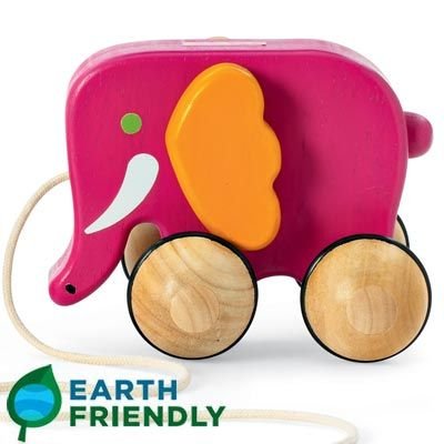 416Z FNTlYL Wooden Elephant Pull Toy by FAO Schwarz