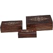 Wooden Jewelry Boxes Indian Crafts Set of 3 Gift for Girls (wc446)