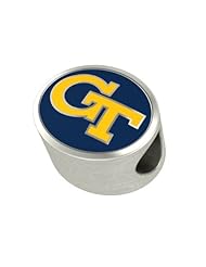 Georgia Tech Yellow Jackets College Bead Charm Fits Most European Style Bracelets Including Chamilia, Kera and More. High Quality Bead in Stock for Fast Shipping