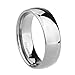 TIGRADE 2mm 4mm 6mm 8mm Titanium Ring Plain Dome High Polished Wedding Band Comfort Fit Size 4-15, 6mm, Silver, Size 7.5