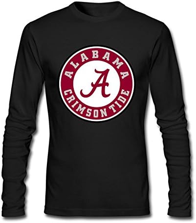 REIINO Men's Alabama Crimson Tide Long Sleeve T-shirt Black XXXL
