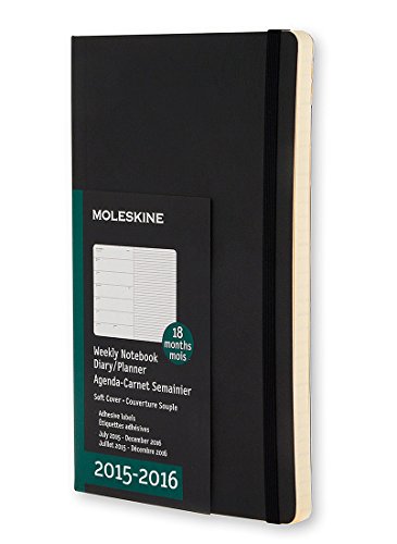 Moleskine 2015-2016 Weekly Notebook, 18M, Large, Black, Soft Cover (5 x 8.25)