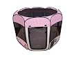 Best Pet Folding Play Pen - Medium - Pink Grid Pet Playpen Best Pet Folding Play Pen - Medium - Pink Grid Pet Playpen