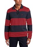 Nautica Men's One-Fourth Rugby Stripe Fleece