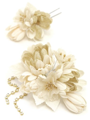 髪飾り2点セット 花 桜 ラインストーン