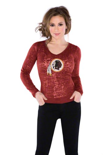 Washington Redskins Women's Burnout Team Long Sleeve Thermal - by Alyssa Milano at Amazon.com