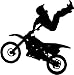 Motorcross Wall Decal Sticker - Dirt Bike Sport Decoration Mural - 12 in. Black