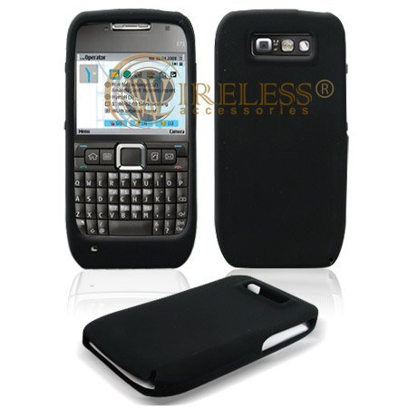 Solid Black Silicone Skin Cover Case Cell Phone Protector for Nokia E71