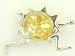 Sterling Silver Citrine Amber Brooch