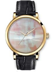 SPRAWL Aanalog Fashion Series Gold Ladies Watches of Genuine Black Leather Strap,Unique Wrist Watch for Women Girls Designed with Stems in blurred landscape