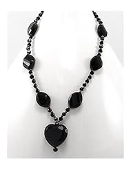 Heart Glass Necklace In Zinc