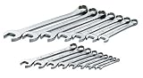 SK 86014 SuperKrome 16 Piece 6 Point 1/4-Inch to 1-1/4-Inch Combination Wrench Set
