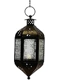 Clear Class Moroccan Candle Lantern with Chain