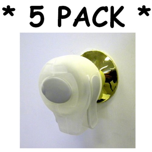 KidCo Door Knob Lock ** 5 PACK ** (CLEAR) plus ** BONUS ** Tooth Tissues!