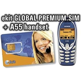 ekit Global Premium Travel SIM Card and A55 International cell phone
