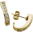 14kt Yellow Gold Stylish Cuff Diamond Fashion Earrings
