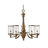 IMAGE OF Hinkley Lighting 4185NB Knickerbocker 5 Light Single Tier Chandelier in Natural Brass with Water Seedy glass