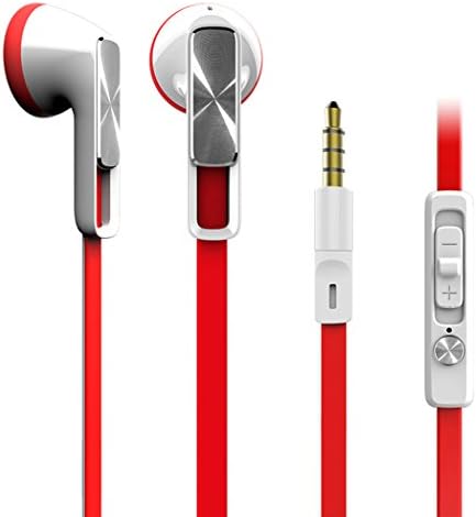 BoYaZ Earphones Earphones High Quality Stereo Earbuds Noise Isolating Bass Class In-ear Headphones with Mic &amp; Remote Control for All Smartphone Ipod Tablet (Red)