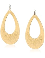 Devon Leigh Extra Large Gold Dipped Hammered Drop Earrings