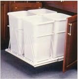White Roll-Out 4-Bin Recycling Center