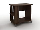 Modern Compact Mobile Computer Desk in Black Castle Finish