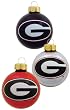 Georgia 3 Piece Glass Logo Ball Ornament Set