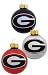 Georgia 3 Piece Glass Logo Ball Ornament Set