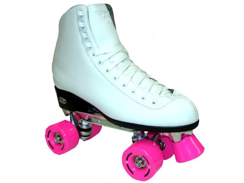 Riedell Wave White Pink Ladies Womens Girls Mens Boys Kids Childrens Youth Quad Speed Roller Skates