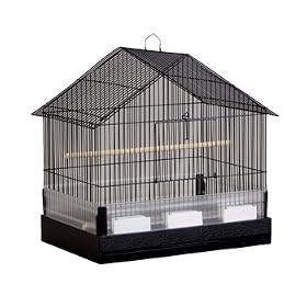 House-Style Bird Cage – Black (Medium)