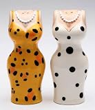 Appletree Design Yellow and White Cuties Dress Salt and Pepper Set, 3-1/2-Inch