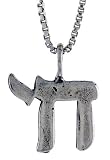 Sterling Silver Small Oxidized ' Chai ' Pendant