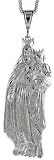 Sterling Silver 4 1/4 (108 mm) Diamond Cut Mary and Jesus Pendant