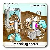Londons Times Funny Bugs and Slugs Cartoons - Fly Cooking Shows - Light Switch Covers - double toggle switch