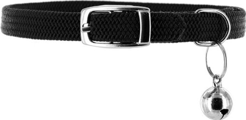 Kakadu Pet Tinker Bell Nylon/Elastic Safety Cat Collar with Bell, Black