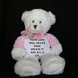 Plush White Teddy Bear (Dena) toy with True love will never fade unless it was all a lie.