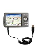 Coiled Power Hot Sync and Charge USB Data Cable w/ Tip Exchange for the Pharos 505 - Gomadic Brand
