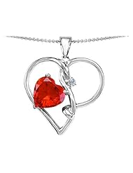 Original Star K (tm) Large 10mm Heart Shaped Simulated Orange Mexican Fire Opal Knotted Heart Pendant in .925 Sterling Silver