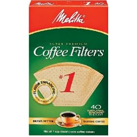 Melitta 620122 40 Count #1 Natural Brown Cone Coffee Filters
