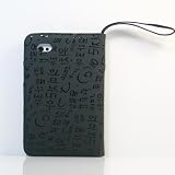 Black / PU Leather Case / Cover for Galaxy Tab P1000 + Free Screen Protector (1463-6)